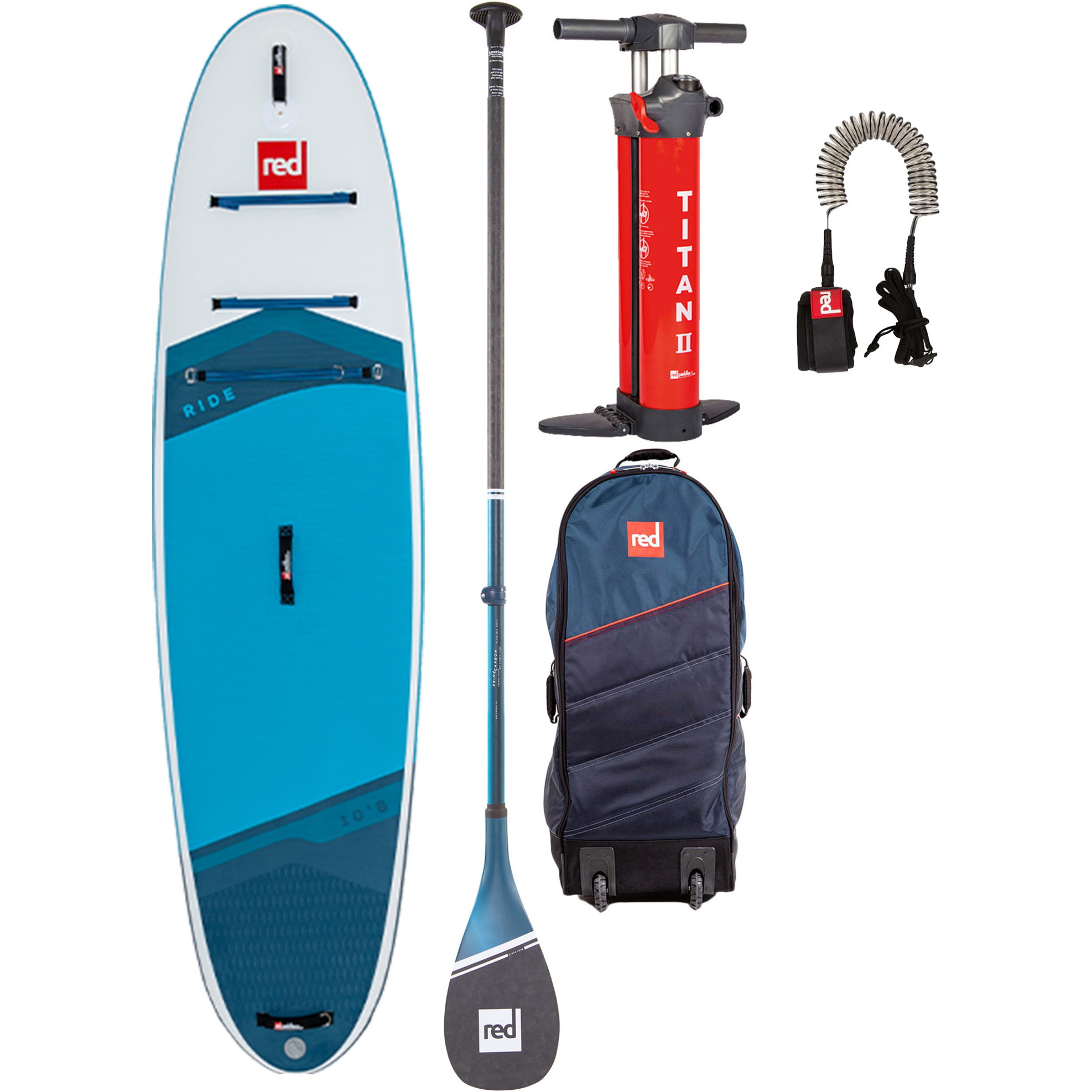 2024 Red Paddle Co 10'6 Ride Stand Up Paddle Board, borsa, pagaia, pompa e guinzaglio - Pacchetto Prime